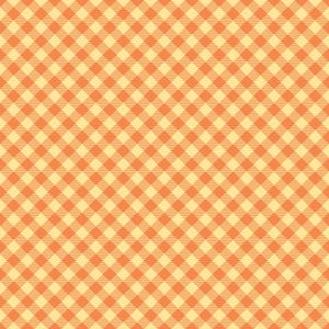 Op de afbeelding: Een naadloos patroon met een herhalend oranje en crèmekleurig ruitjesontwerp. Het patroon bestaat uit gelijkmatig verdeelde vierkanten, waardoor een klassiek en veelzijdig textielontwerp ontstaat. Het kleurenschema is warm en uitnodigend.