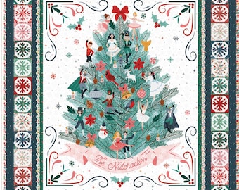 Nutcracker Tradition Decorate Tree Quilt Panel by Jennifer Long from Riley Blake Designs # PD17678-PANEL