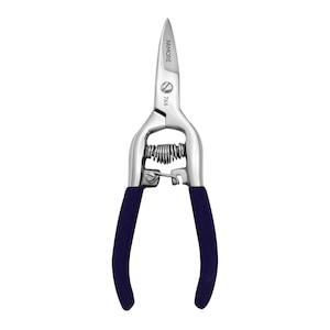 May include: Silver-colored metal snips featuring dark blue rubberized handles, a central tension spring, and a locking mechanism. The blade is engraved with the text FAMORE and the number 766. These precision cutting tools have a pointed tip.