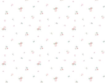 Whimsical Woodland Mushrooms White Quilt Fabric by Tasha Noel from Riley Blake Designs # C17644-WHITE