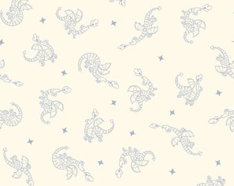 Tela para patchwork "Faraway Kingdom Dragon Flight Sand" de Natalia Juan Abello para Riley Blake Designs # C17432-SAND