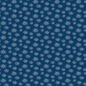 Puede incluir: Un patrón continuo con fondo azul oscuro y diseño repetitivo de formas blancas en forma de estrella. La repetición crea una textura uniforme. Adecuado para textiles o papel pintado.