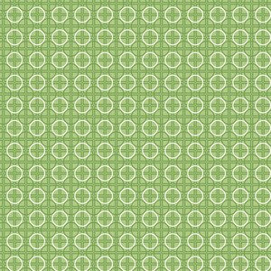 Op de afbeelding: Een herhalend patroon van witte cirkels en kruisvormen op een lichtgroene achtergrond. Het ontwerp heeft een geometrische, symmetrische lay-out, waardoor een visueel consistente en gestructureerde uitstraling ontstaat. Het patroon is geschikt voor diverse design toepassingen.