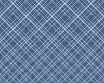 Lori Holt Bee Backings Blue Plaid 107/108in Wide # WB6422R-BLUE