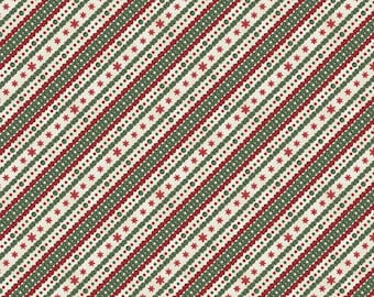 Woodland Snowmen Cream Ticking Stripe by Danielle Leone from Wilmington Prints # 27741-237