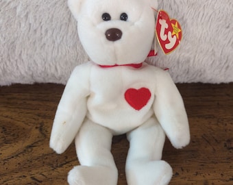 Extremely Rare TY Valentino Beanie Baby 1993/1994 with Multiple Errors and PVC Pellets