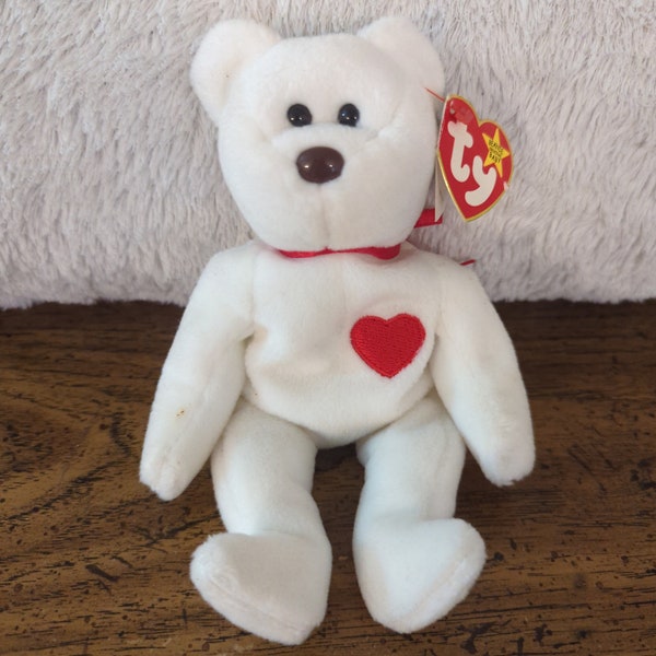 Extremely Rare TY Valentino Beanie Baby 1993/1994 with Multiple Errors and PVC Pellets