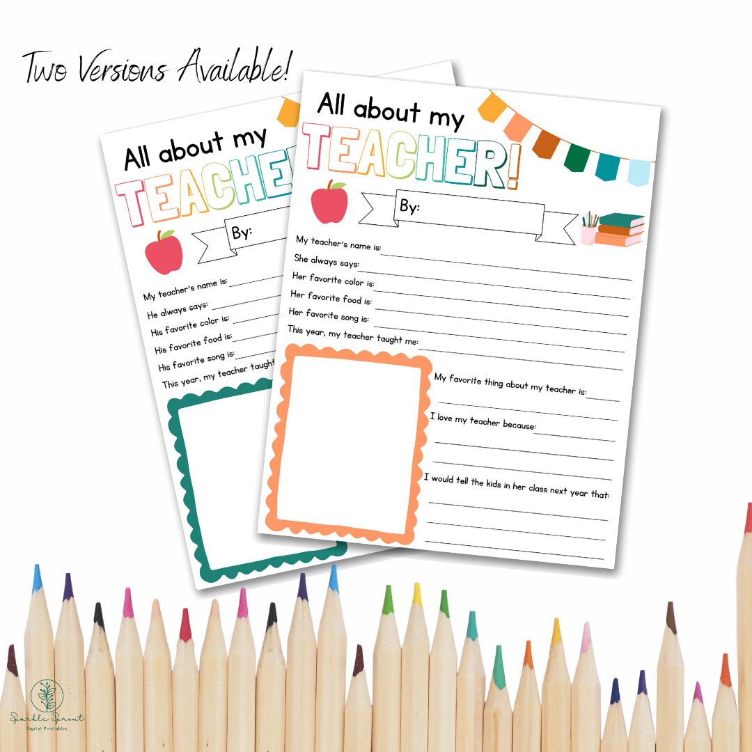 Teacher Appreciation Week Printable, Teacher Survey, Teacher Printable ...