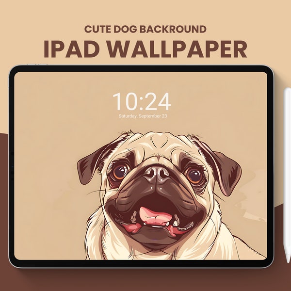 cute pug ipad wallpaper cute dog wallpaper pug wallpaper pet ipad wallpaper beige aesthetic wallpaper ipad kawaii wallpaper dog pug ipad pro