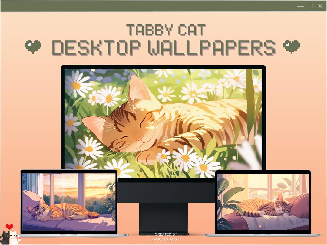 Cute Cat Wallpaper Cozy Cat Wallpaper Kawaii Cat Desktop Wallpaper Lofi