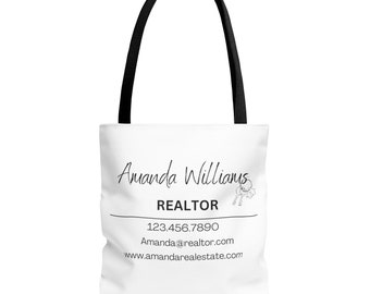 Realtor Tote Bag Personalized Business Tote Bag Custom Real Estate Agent Gift Bulk Business Logo Realtor Swag Real Estate Tote Bag