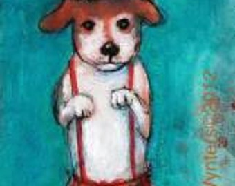 Circus Dogs - Fine Art Reproduction On Wood by Maria Pace-Wynters
