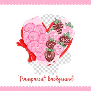 Coquette Alla hjärtans dag Clipart, Söt Alla hjärtans dag Clipart Bundle, Rosa Alla hjärtans dag Clipart, Pastell Alla hjärtans dag Clipart, Alla hjärtans dag PNG bild 2