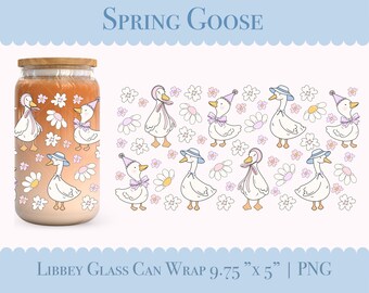 Spring Goose Cup Wrap: Cottagecore PNG Sublimation (Digital Download)