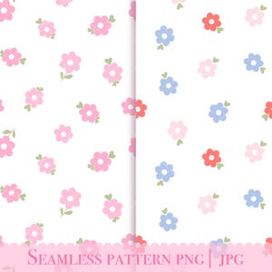 Floral Seamless Pattern - Retro Spring fabric design for sublimation - Cottagecore print