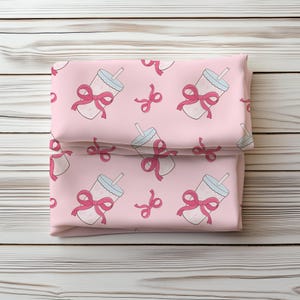 Bakery Bows Seamless Pattern,Sweet Cakes fabric design,Girly Cakes & Croissants (PNG JPG) image 17
