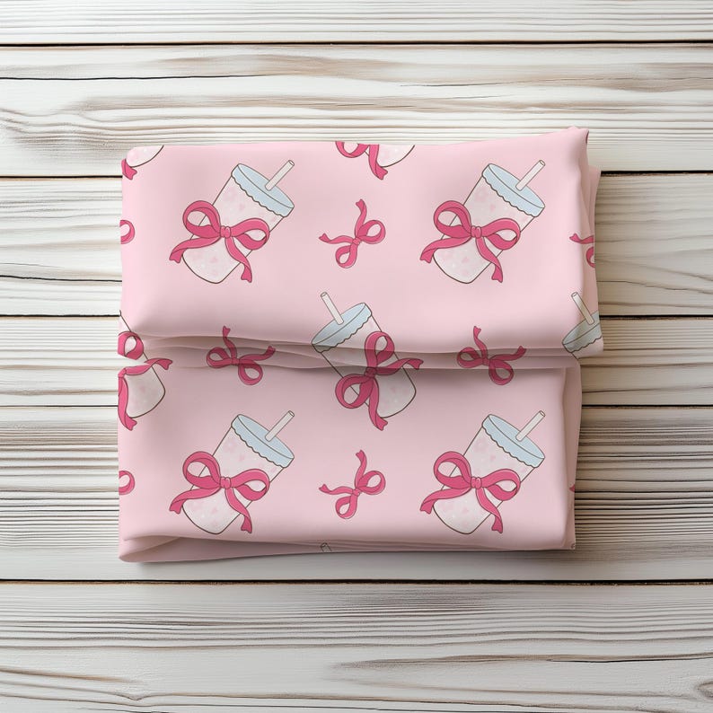Bakery Bows Seamless Pattern,Sweet Cakes fabric design,Girly Cakes & Croissants (PNG JPG) image 17