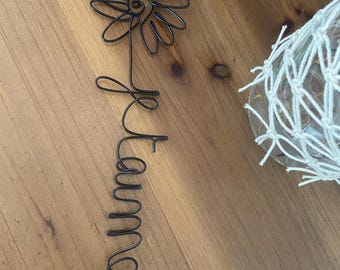 Wieczny kwiat stokrotki w drucie aluminiowym, Kocham Cię, możliwość personalizacji