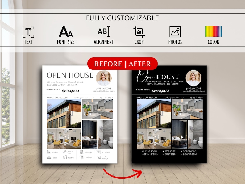 Open House Flyer Template, Modern Open House Flyer, Real Estate Flyer ...