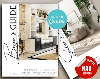 Real Estate Seller and Buyer Guide, Real Estate Packet, Real Estate NAR Rule, Home Seller and Buyer Handbook bundle, Realtor Canva Template