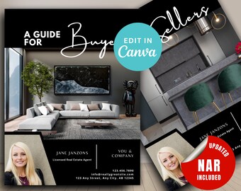 Buyer Seller Guide NAR updated, Buyer & Seller Template for Realtor, Canva Real Estate Template, Real Estate Marketing Printable Guide