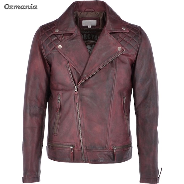 Men's Leather Jacket - Biker, Moto, Distressed | Made to Order