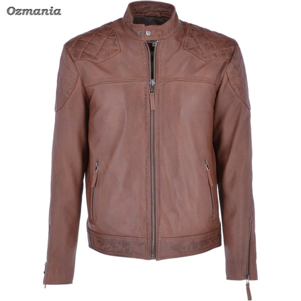 Men's Leather Jacket - Biker, Moto, Distressed | Made to Order