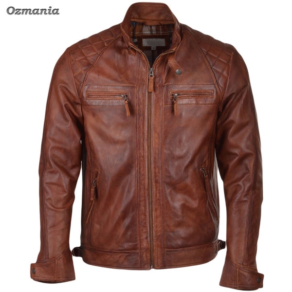 Men's Leather Jacket - Biker, Moto, Distressed | Made to Order