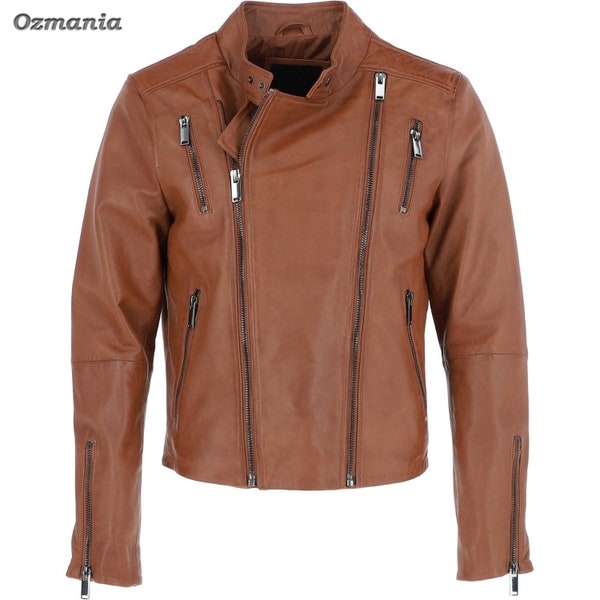 Men's Leather Jacket - Biker, Moto, Distressed | Made to Order