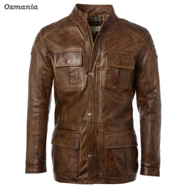 Men's Leather Jacket - Biker, Moto, Distressed | Made to Order