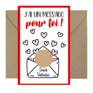 Valentine's Day Card - Customizable Scratch Card - I Love You Envelope Card