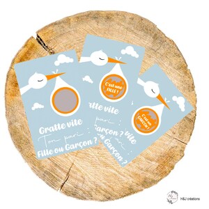 Annonce de révélation de genre - Cartes à gratter Gender Reveal- Annonce sexe bébé- baby shower - Annonce de grossesse