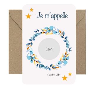 Annonce de grossesse- Carte à gratter : Je m’appelle … !