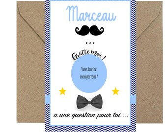 Carte à gratter demande parrain - "Veux-tu être mon Parrain ...