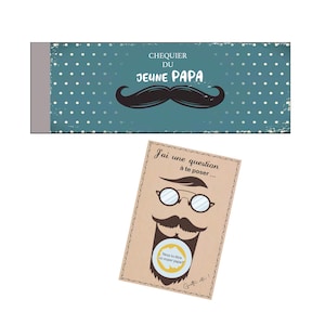 KIT super Papa- Annonce de grossesse - Cartes à gratter "Veux-tu être un super papa ?" - Chéquier Jeune PAPA personnalisable