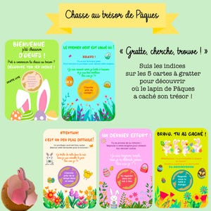 Jeu de Chasse au Trésor de Pâques – 5 Cartes à Gratter – Aventure Ludique pour Enfants – Activité Originale – Made in France - H&J créations