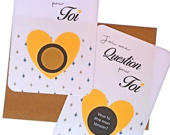 Carte à gratter : Veux-tu être mon témoin ? Annonce de mariage