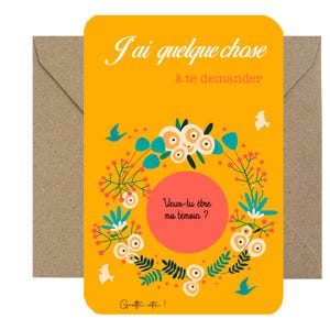 Carte à gratter : Veux-tu être mon témoin ? Veux-tu être ma témoin ? Annonce de mariage - Personnalisation du prénom ou surnom du témoin