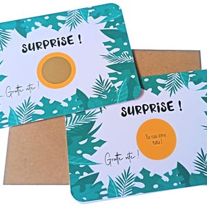 Annonce de grossesse- Carte à gratter : Tu vas être ... Tata, Tonton, Papa, Papi, Mamie, Grand-frère, Grande-soeur, Parrain, Marraine