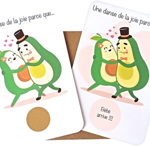 Annonce de grossesse- Carte à gratter : Bébé arrive !