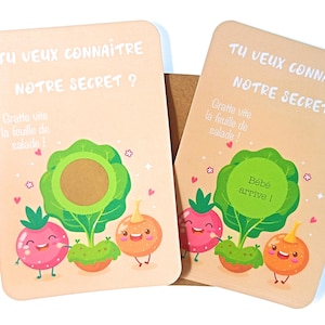 Annonce de grossesse- Carte à gratter : Bébé arrive !