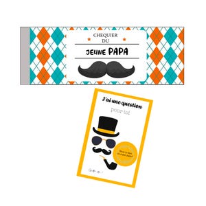 KIT super Papa- Annonce de grossesse - Cartes à gratter "Veux-tu être un super papa ?" - Chéquier Jeune PAPA personnalisable