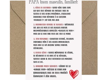 Cartão de definição DAD - Cartão de Dia dos Pais - Presente para jovem pai