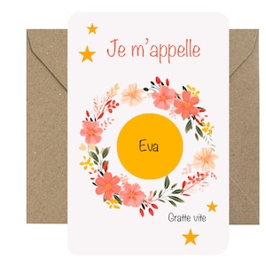 Annonce de grossesse- Carte à gratter : Je m’appelle … !