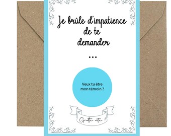 Annonce de mariage- Carte à gratter : Veux-tu être mon témoin ?