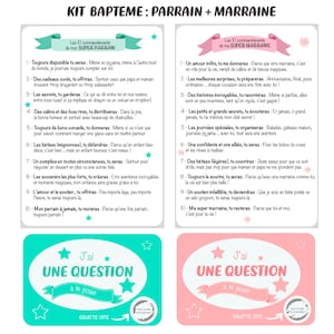 Godfather & Godmother Baptism Kit – Official Announcement Scratch Card + “The 10 Commandments of my Super Godfather / my Super Godmother” Card