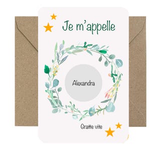 Annonce de grossesse- Carte à gratter : Je m’appelle … !