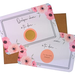 Annonce de grossesse- Carte à gratter : Tu vas être ... Tata, Tonton, Papa, Papi, Mamie, Grand-frère, Grande-soeur, Parrain, Marraine