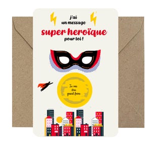 Annonce de grossesse - Carte à gratter : Tu vas être grand-frère ! - Super Héro
