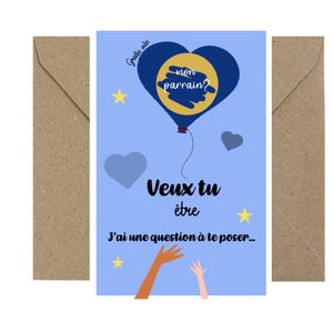 Carte à gratter parrain "Veux-tu être mon parrain ?" - Baptême- Annonce baptême - demande parrain